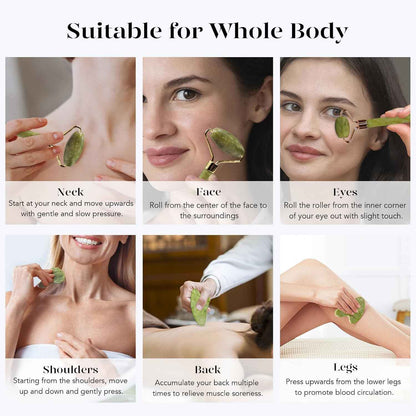 BAIMEI IcyMe Gua Sha & Jade Roller Set – Ready-to-Give Birthday Gift for Her, At-Home Facial Massage Kit