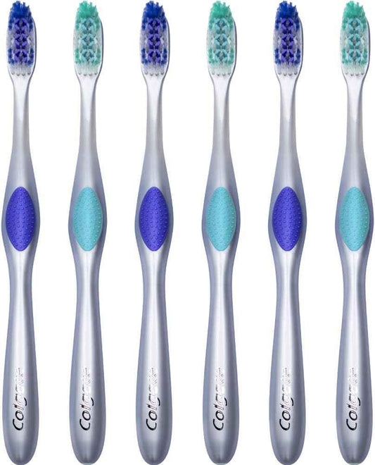 Colgate 360 Enamel Health Sensitive Toothbrush – Gentle Daily Brushing for Sensitive Teeth, Compact Soft Head, Pack of 6