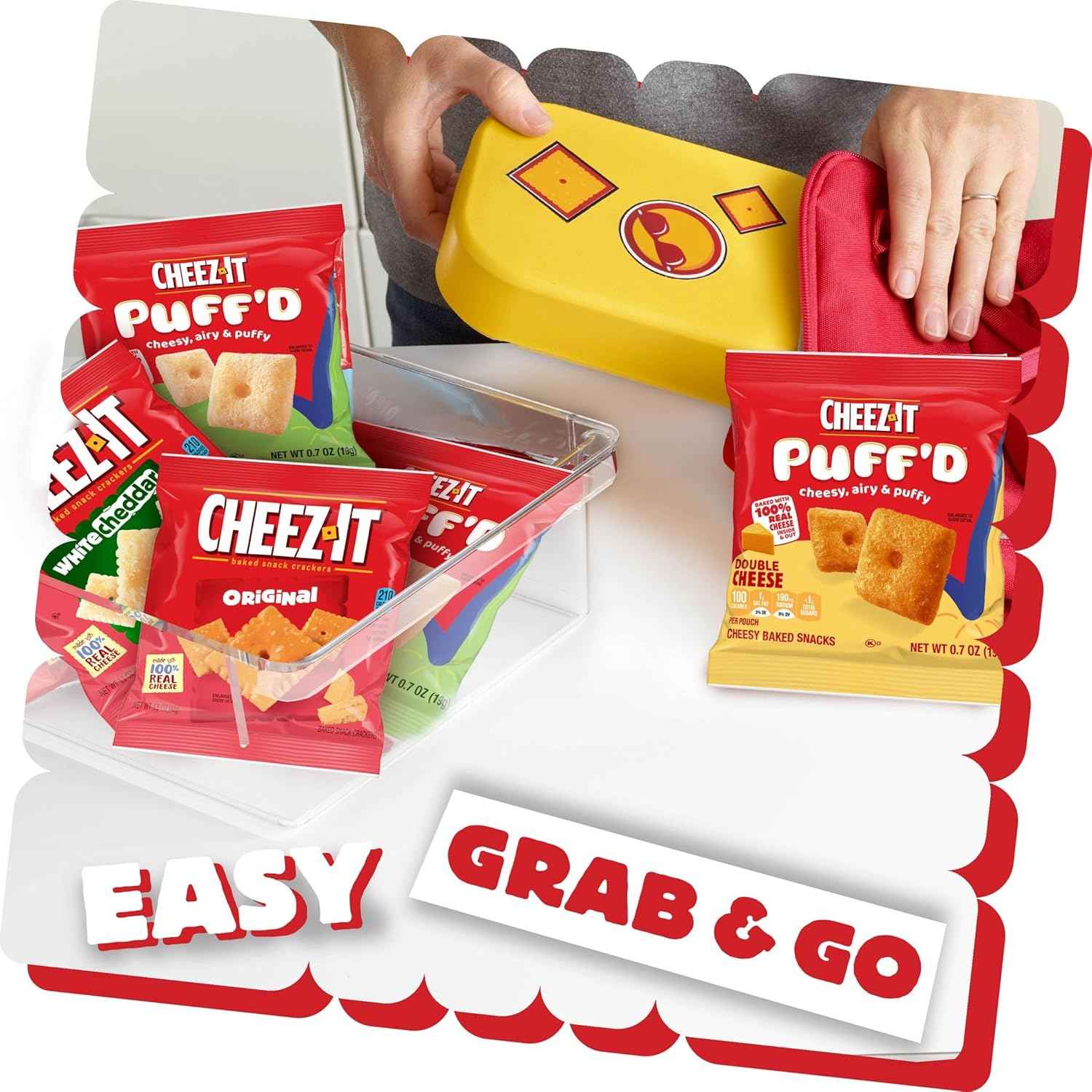 Cheez-It Cheese Crackers, Baked Snack Crackers, Care Package Snack for Students and Military Care, 17.72oz Box (20 Pouches)