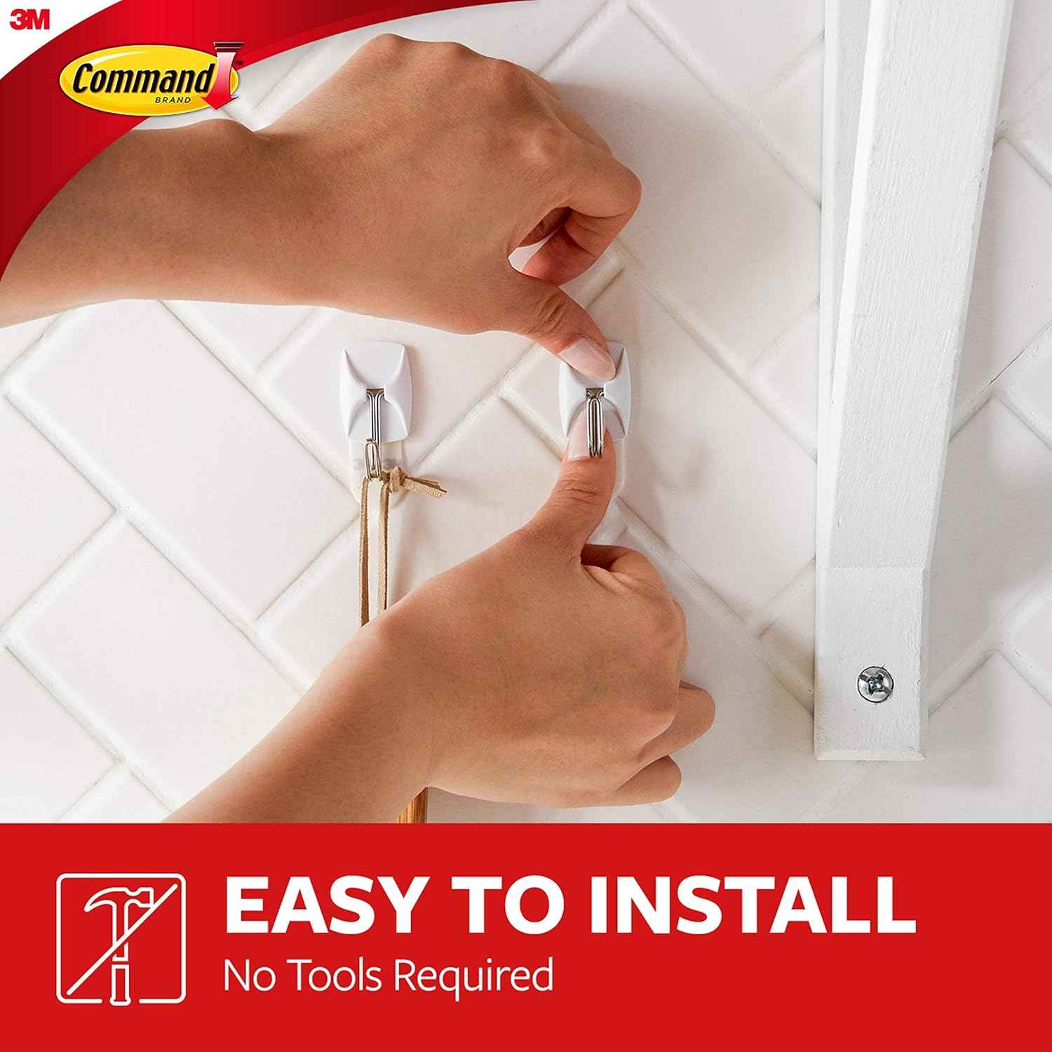 Command Small Wire Toggle Hooks for Safe Nursery Wall Organization, Damage-Free Adhesive Hooks for Hanging Kids' Room Essentials