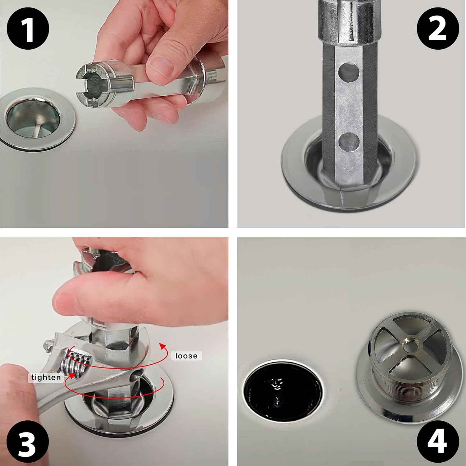 DrainKey 6-Inch Tub Drain Wrench for Clean, Compact Tool Storage