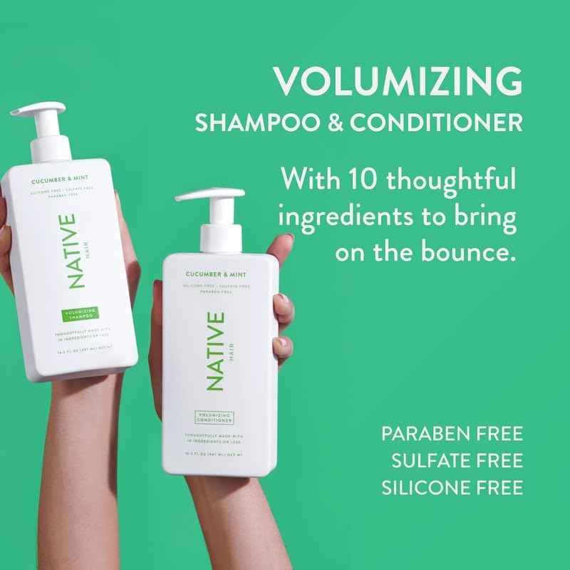 Native Shampoo and Conditioner – Travel-Size 2-Pack for Camping and Gym Bag, Vegan Hair Care On the Go