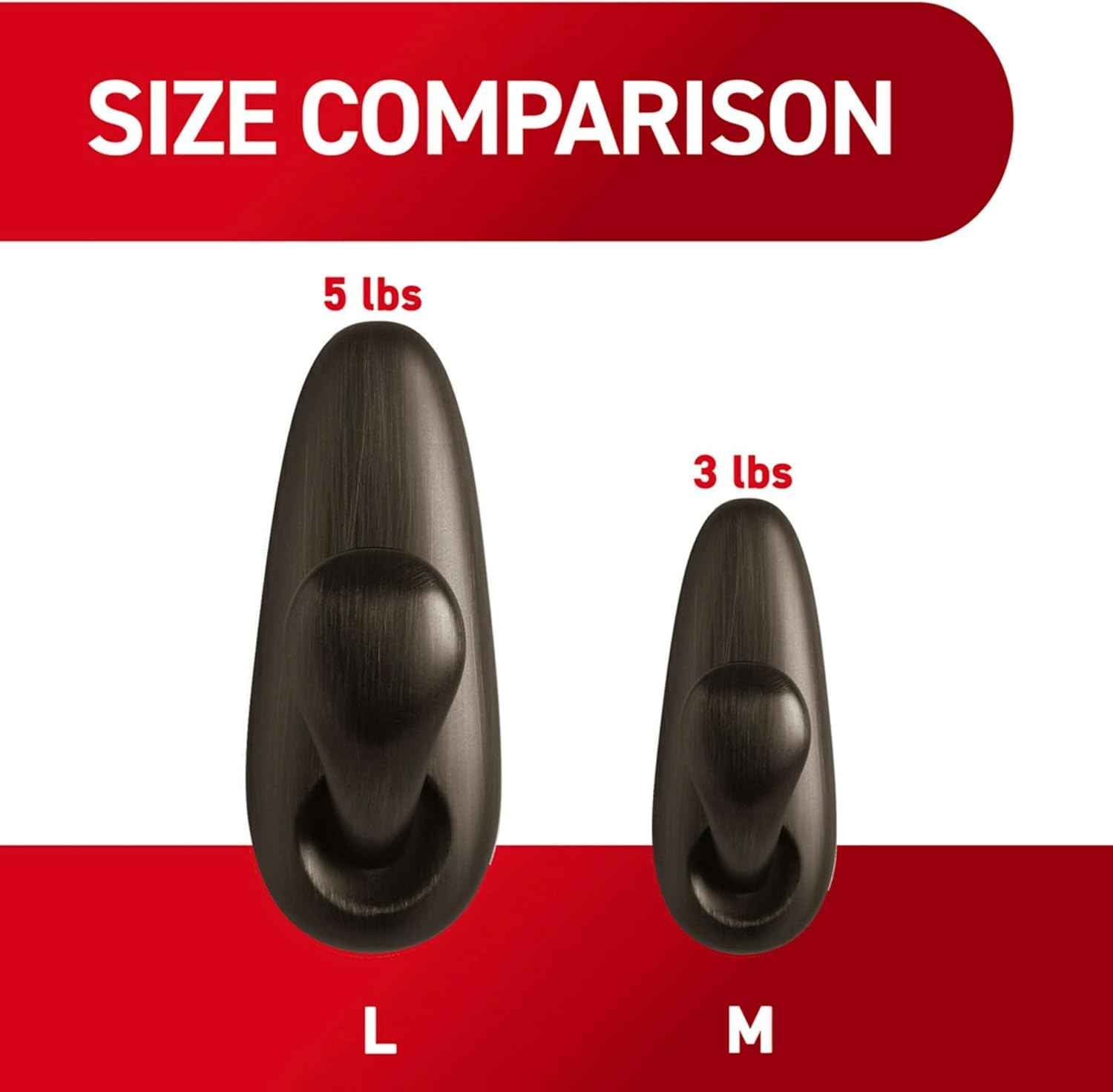 Command Oil Rubbed Bronze Hooks, Family-Safe Wall Hanging with Damage-Free Adhesive