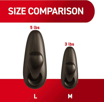 Command Oil Rubbed Bronze Hooks, Family-Safe Wall Hanging with Damage-Free Adhesive