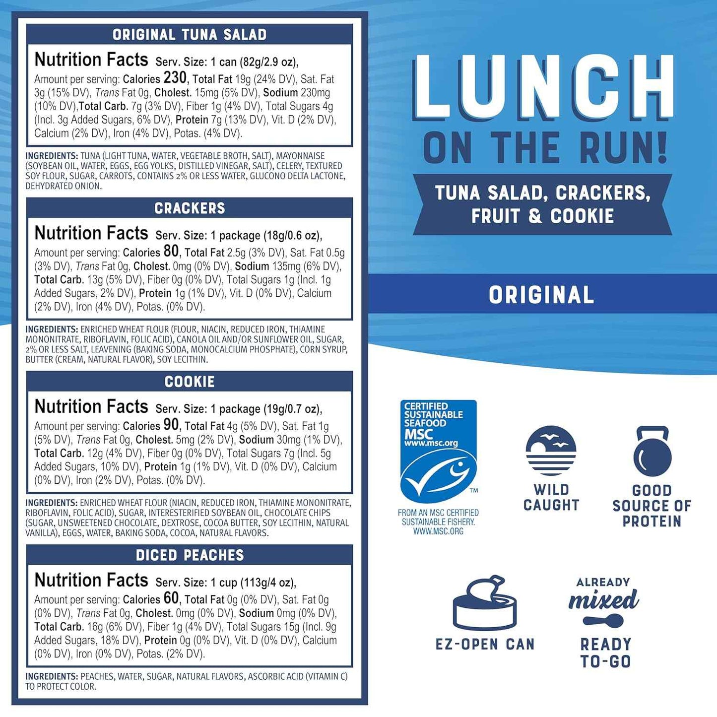 Bumble Bee Wild Caught Tuna Kit for Road Trip and Hotel Stay, No Cooler Needed Protein Lunch in Compact Box