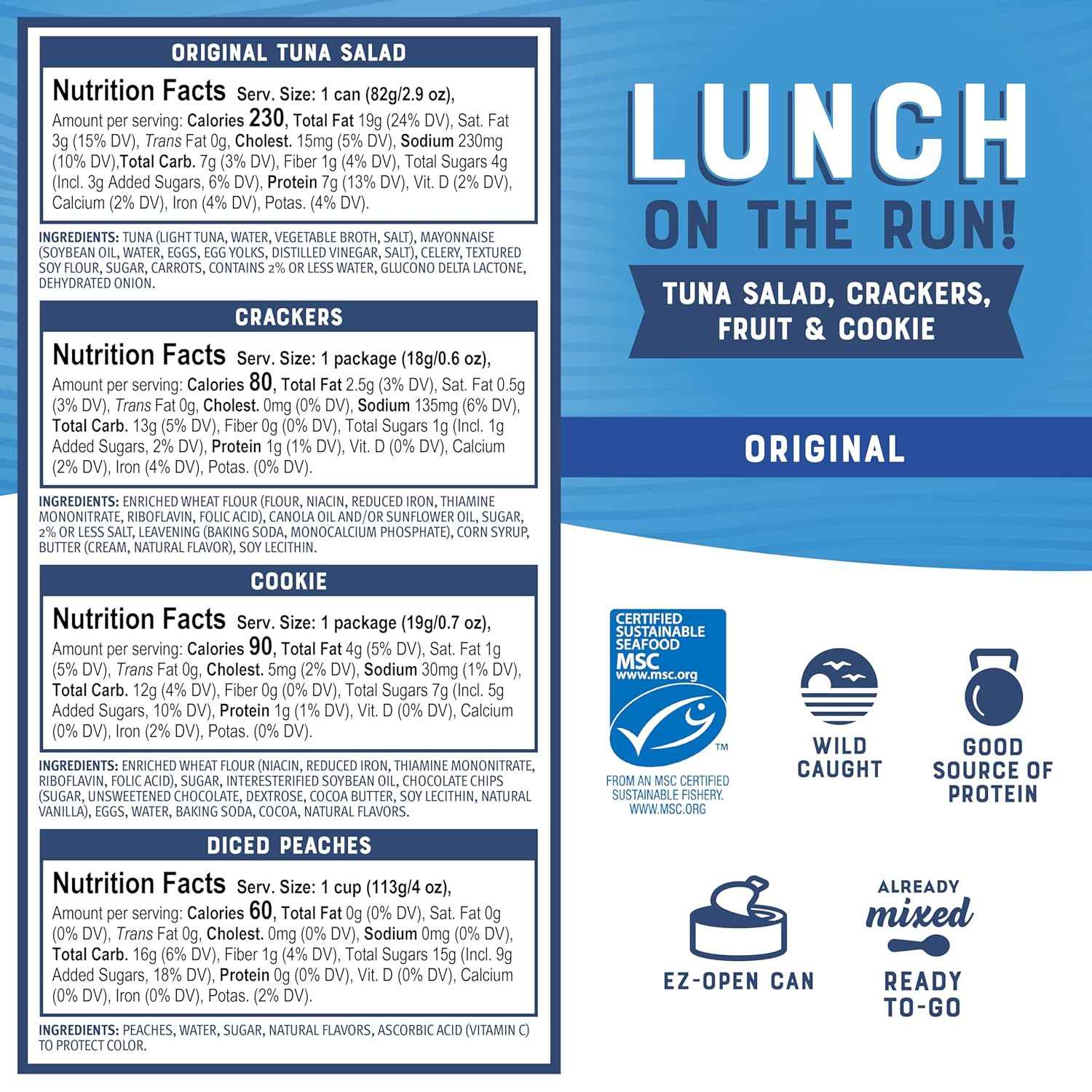 Bumble Bee Wild Caught Tuna Kit for Road Trip and Hotel Stay, No Cooler Needed Protein Lunch in Compact Box