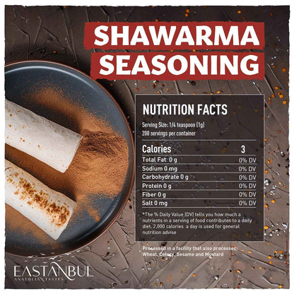 Eastanbul Shawarma Seasoning – Single-Bottle Baharat Blend for an Uncluttered Spice Rack, 7.1oz