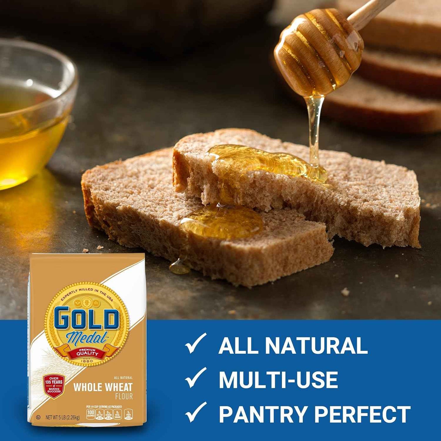 Gold Medal Premium Whole Wheat Flour – Nutritious Pantry Staple for Home Bakers Focused on Whole Grain Wellness