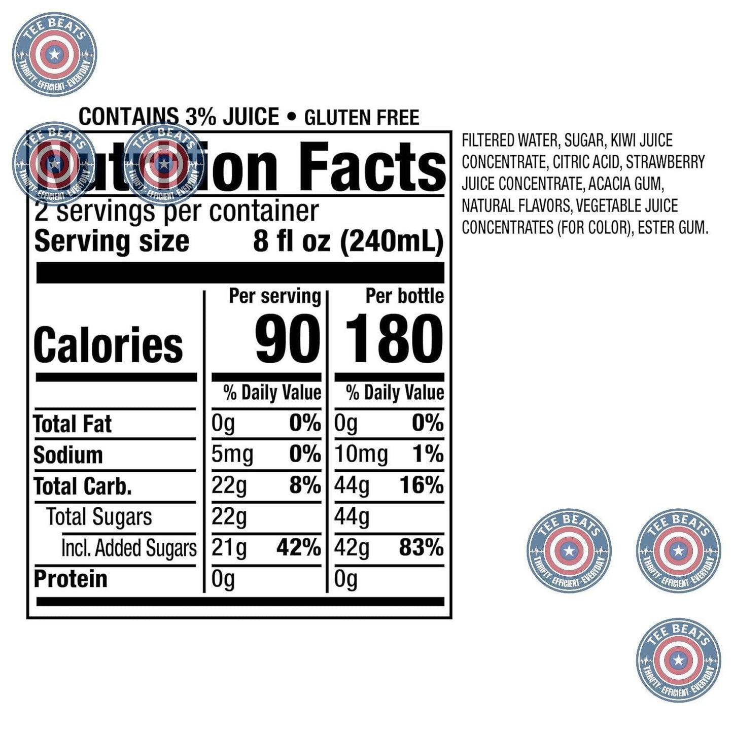 contains real kiwi and strawberry juice for authentic fruit flavor