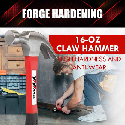 YIYITOOLS 16-oz Rip Hammer with Fiberglass Handle – Practical Gift for DIYers and Homeowners