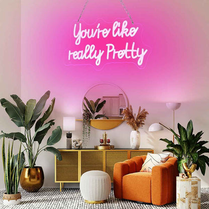 You like really pretty LED Neon Sign – Single Phrase Pink Neon for Clean Modern Walls, 15 x 9 Inch Slim Design