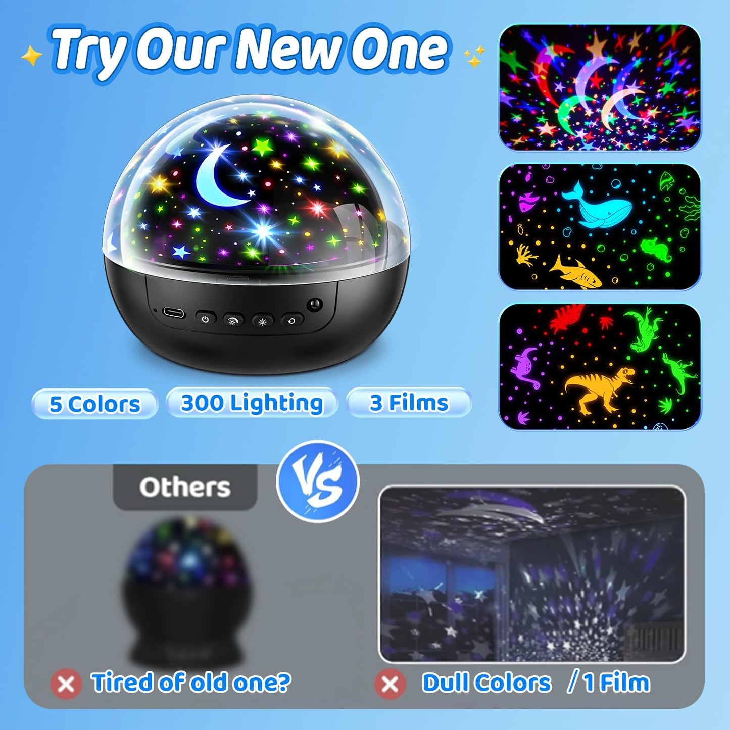 COOLNIGHT Kids Night Light Projector – Calming Bedtime Wind-Down for Overstimulated Toddlers