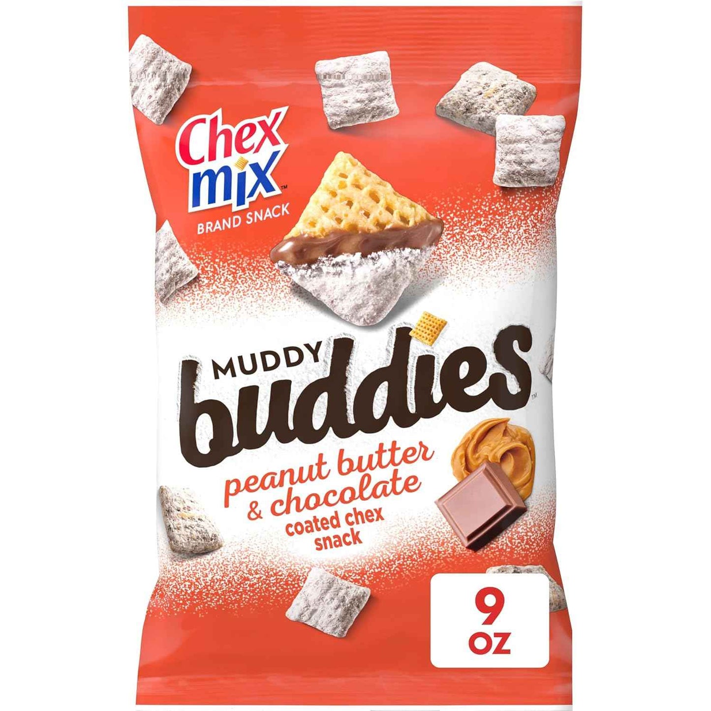 Chex Mix Muddy Buddies Peanut Butter and Chocolate Snack Mix – Travel-Ready Snack for Camping, Picnics, and Car Rides