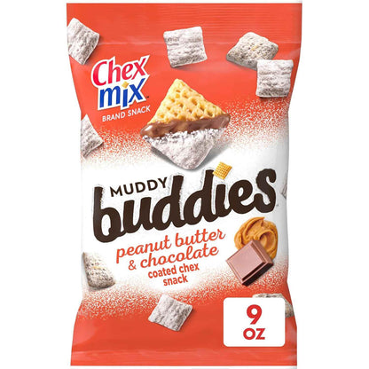 Chex Mix Muddy Buddies Peanut Butter and Chocolate Snack Mix – Travel-Ready Snack for Camping, Picnics, and Car Rides