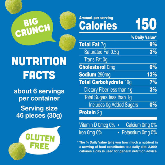 Vlasic Pickle Balls Dill Pickle Flavored Corn Puffs 6.5 oz – Gluten-Free Indulgent Snack for Mindful Munching at Home
