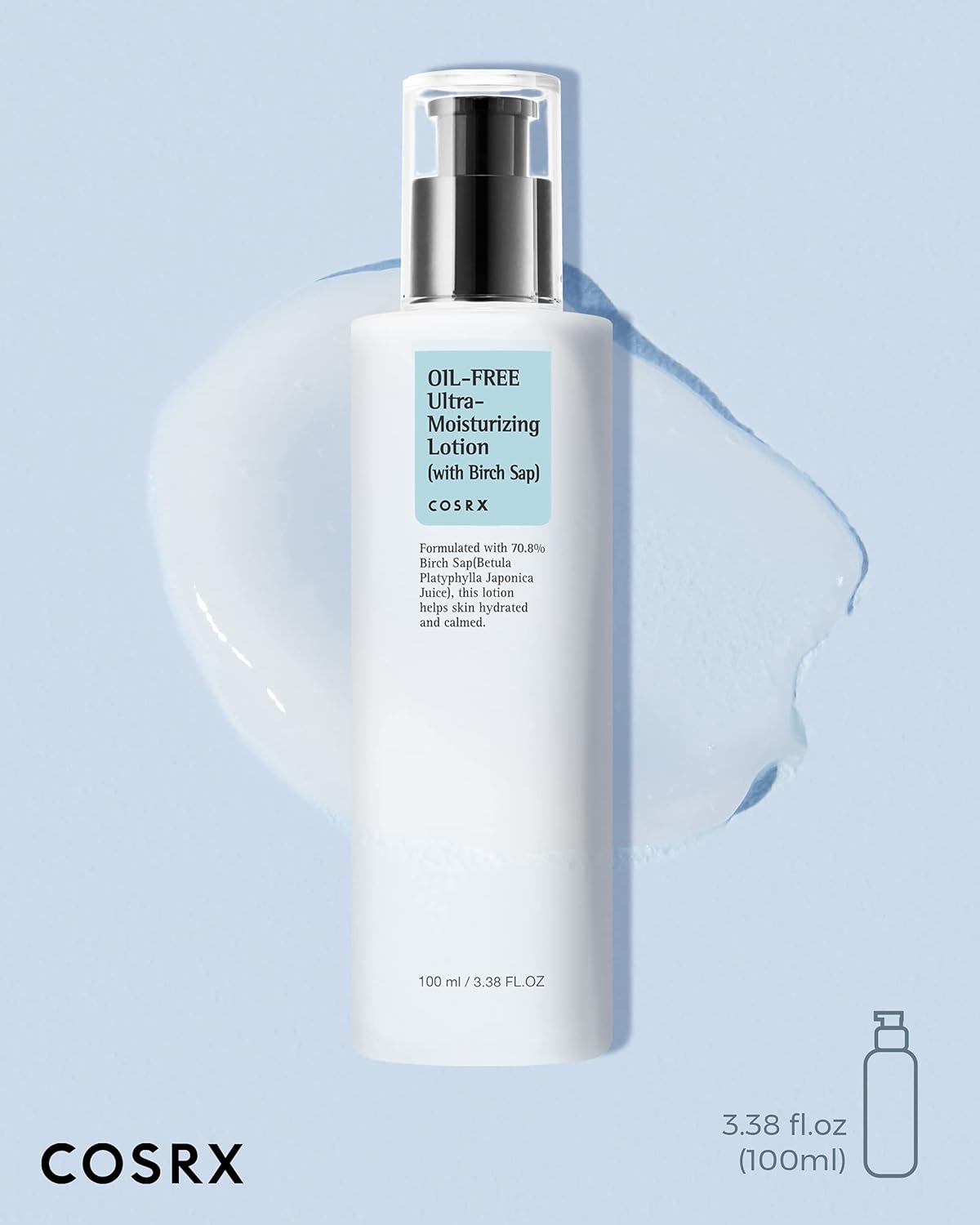 COSRX Oil Free Lotion with Birch Sap – Calming Nighttime Moisturizer for Oily Skin and Pre-Sleep Self-Care Rituals