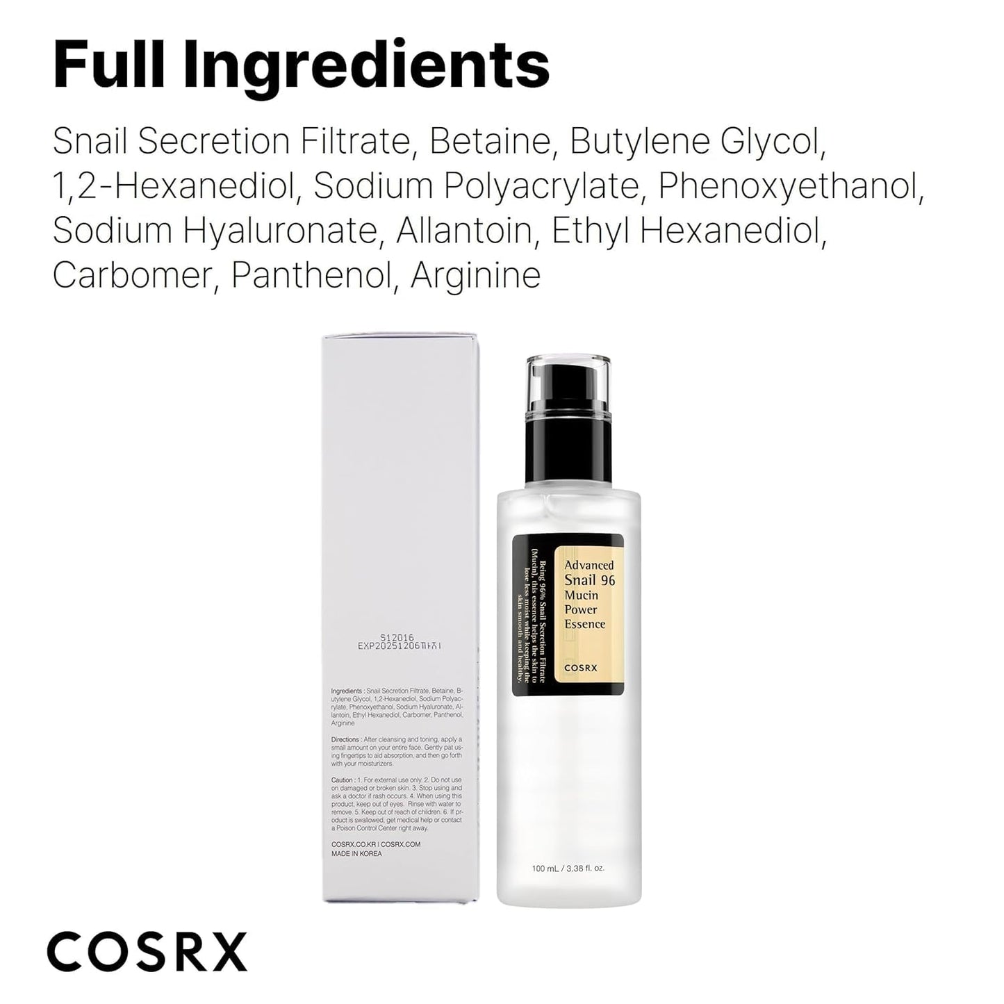 COSRX Snail Mucin Repairing Serum 100ml – Premium Korean Skincare Investment for Fine Line Correction