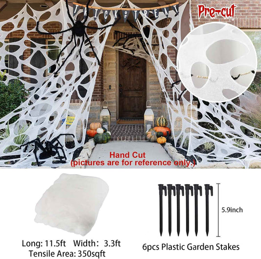 Giant Beef Netting Spider Web – Stretchy Outdoor Halloween Webbing for Yard, Patio and Garden Decor