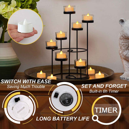 BEICHI Battery Operated LED Tea Lights – Smoke-Free Faux Votive Candles for Sleep-Friendly Bedroom and Living Room Ambiance, 12 Pack