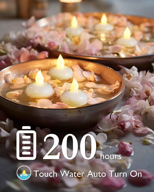 Homemory Flameless Floating Candles – Thoughtful Housewarming and Birthday Gift for Her, Bulk Set of 12 to 48