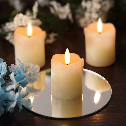 Homemory Flameless Votive Candles with Timer 2x2 Real Wax Shell, 6-Pack Set of Realistic Flicker LED for Living Room Mantel and Centerpiece Display