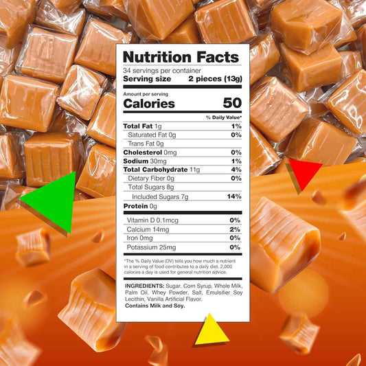 Caramel Cubes Candy – Birthday Party Favor and Housewarming Gift, Classic Chewy Vanilla Caramels for Candy Buffets and Care Packages