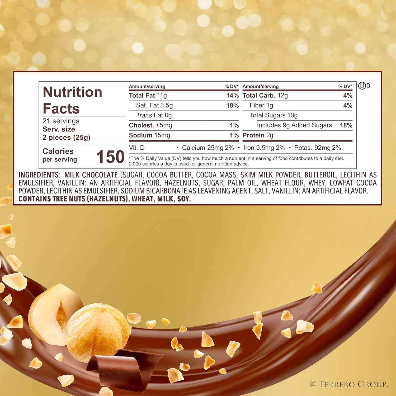 Ferrero Rocher Hazelnut Chocolates – Elegant Birthday Gift for Her and Him, Individually Wrapped 3-Count Box