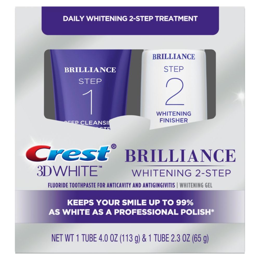 Crest 3D White Brilliance Premium Whitening System – Clinical-Grade Two-Step Kit for the Refined Home