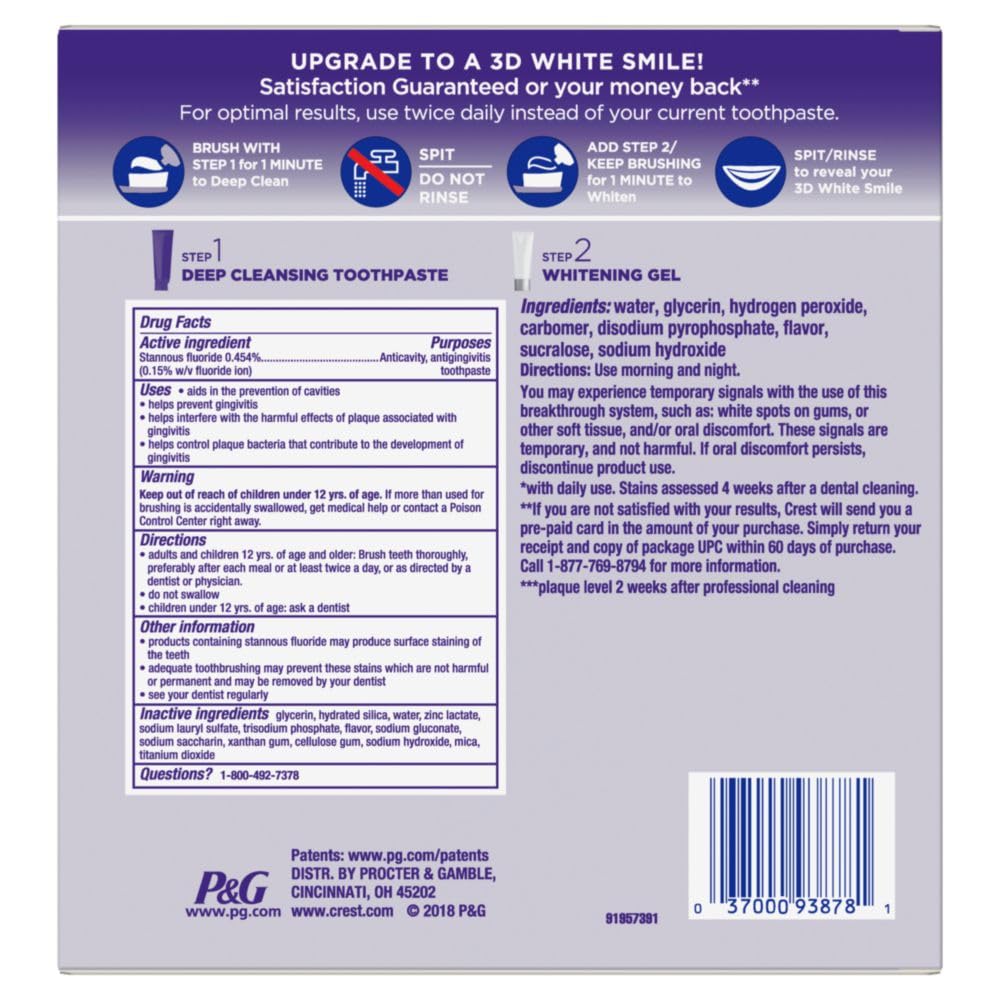 Crest 3D White Brilliance Premium Whitening System – Clinical-Grade Two-Step Kit for the Refined Home