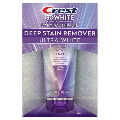 Crest 3DWhite Brilliance Deep Stain Remover Toothpaste – Daily Bathroom Self-Care Ritual for Coffee and Tea Drinkers