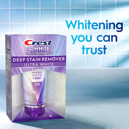 Crest 3DWhite Brilliance Deep Stain Remover Toothpaste – Daily Bathroom Self-Care Ritual for Coffee and Tea Drinkers