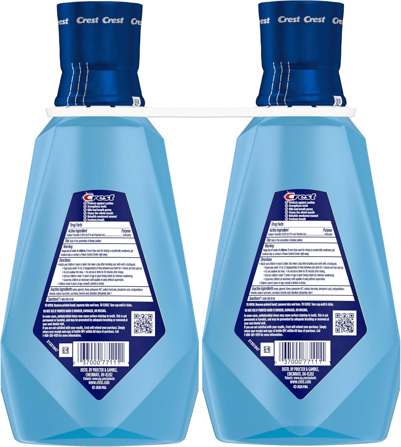 Crest Pro Health Multi-Protection Mouthwash 2 Pack – Alcohol-Free Fluoride Rinse for Daily Self-Care Ritual and Enamel Repair