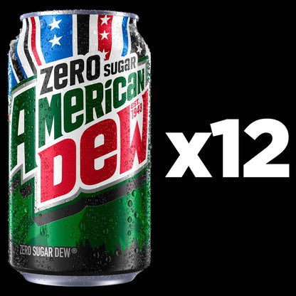 Mountain Dew Zero Sugar Soda – Guilt-Free Lemon-Lime Cans for Mindful Home Office Hydration, 12 Pack