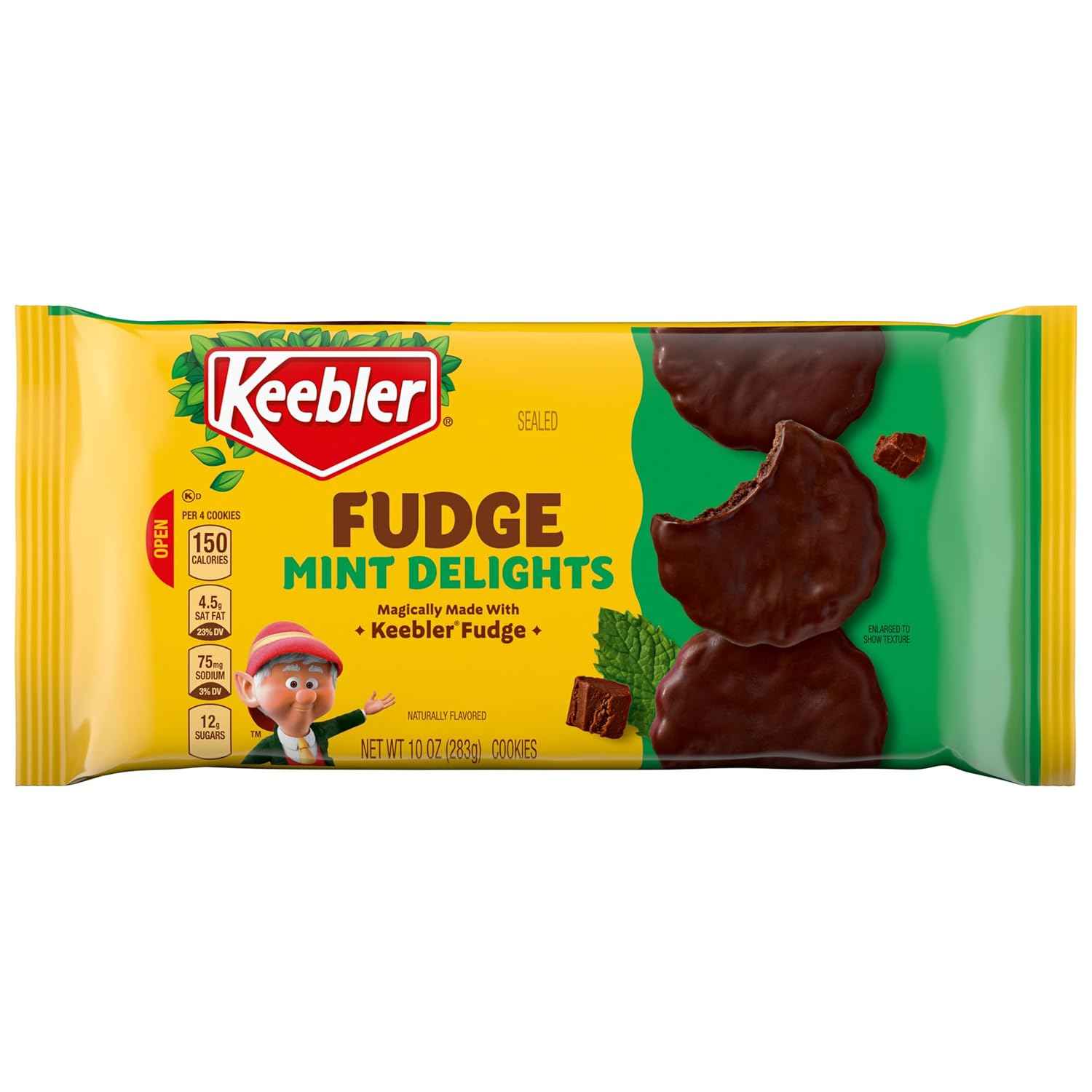 Keebler Grasshopper Mint Cookies - Portable Snack for Camping Trips and Road Travel, 10 Oz Pack of 1