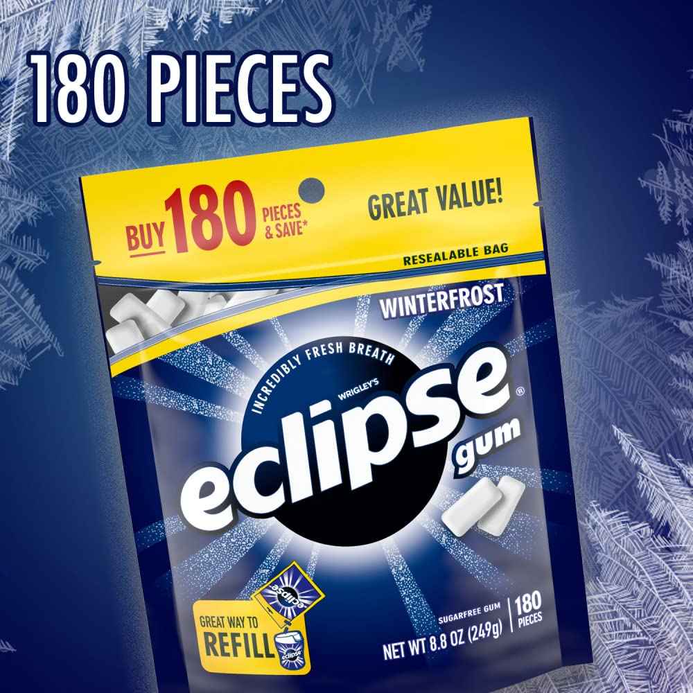 ECLIPSE Winterfrost Sugar Free Chewing Gum – Practical Stocking Stuffer for Coworker and White Elephant Gift Exchange