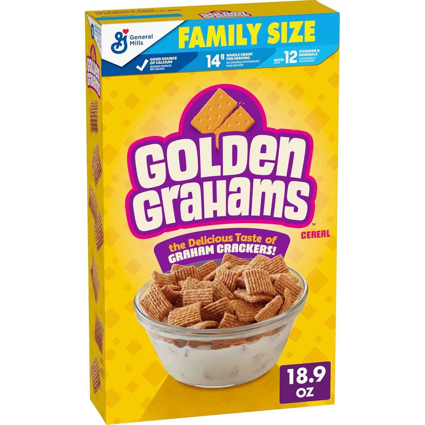 Golden Grahams Breakfast Cereal, Graham Cracker Taste, Made with Whole Grain – Kid-Friendly Family Breakfast Cereal for Quick Morning Bowls