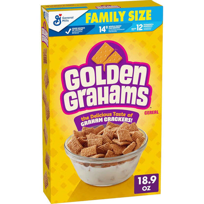 Golden Grahams Breakfast Cereal, Graham Cracker Taste, Made with Whole Grain – Kid-Friendly Family Breakfast Cereal for Quick Morning Bowls