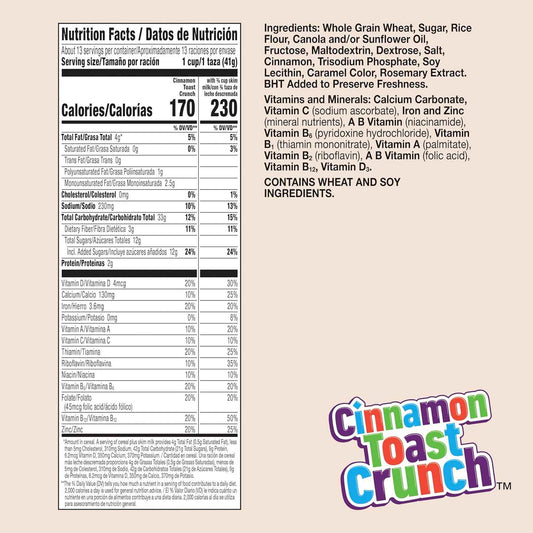 Cinnamon Toast Crunch Cereal – Nostalgic Birthday Gift Basket Addition, Cinnamon Sugar Cereal
