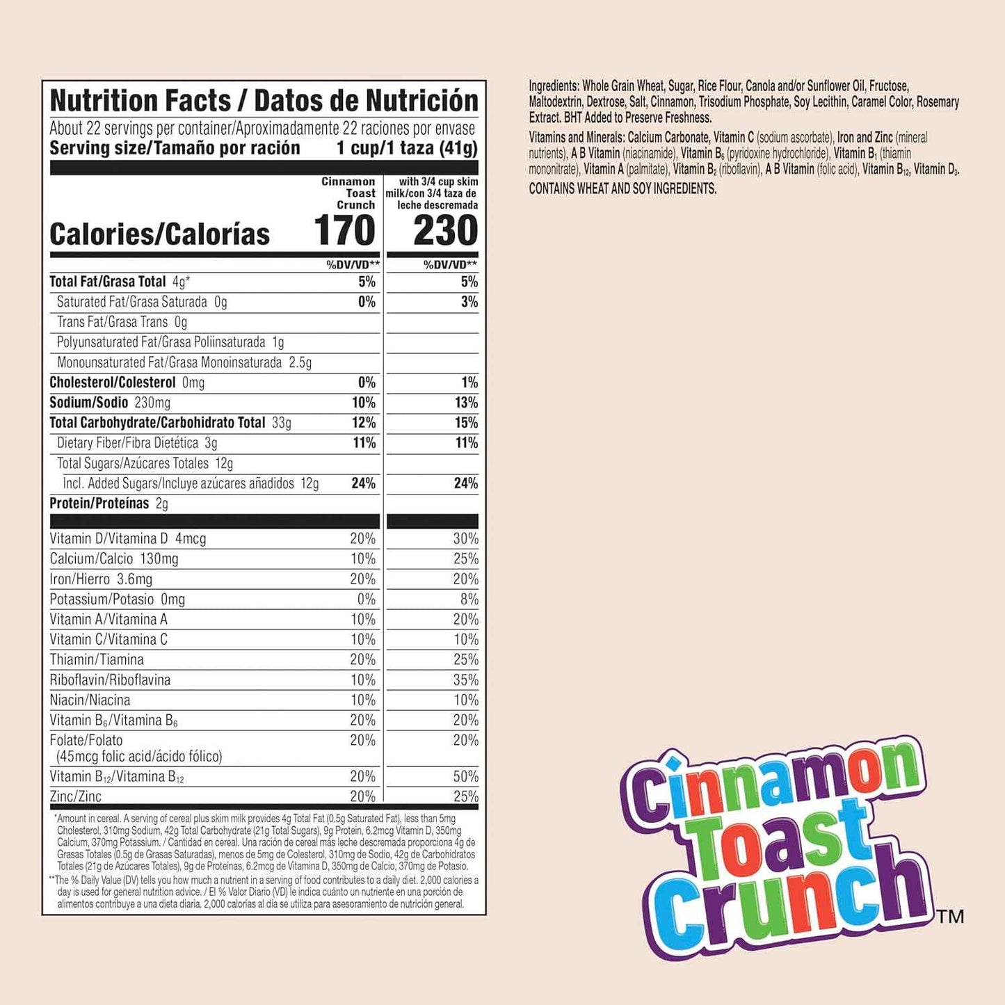 Cinnamon Toast Crunch Cereal – Kid-Friendly Weekday Breakfast with Milk, 32 oz Bulk Bag