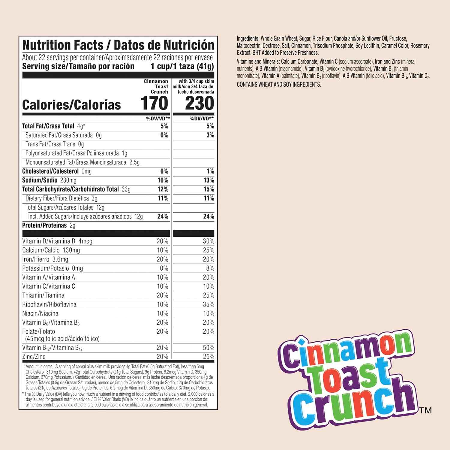 Cinnamon Toast Crunch Cereal – Kid-Friendly Weekday Breakfast with Milk, 32 oz Bulk Bag
