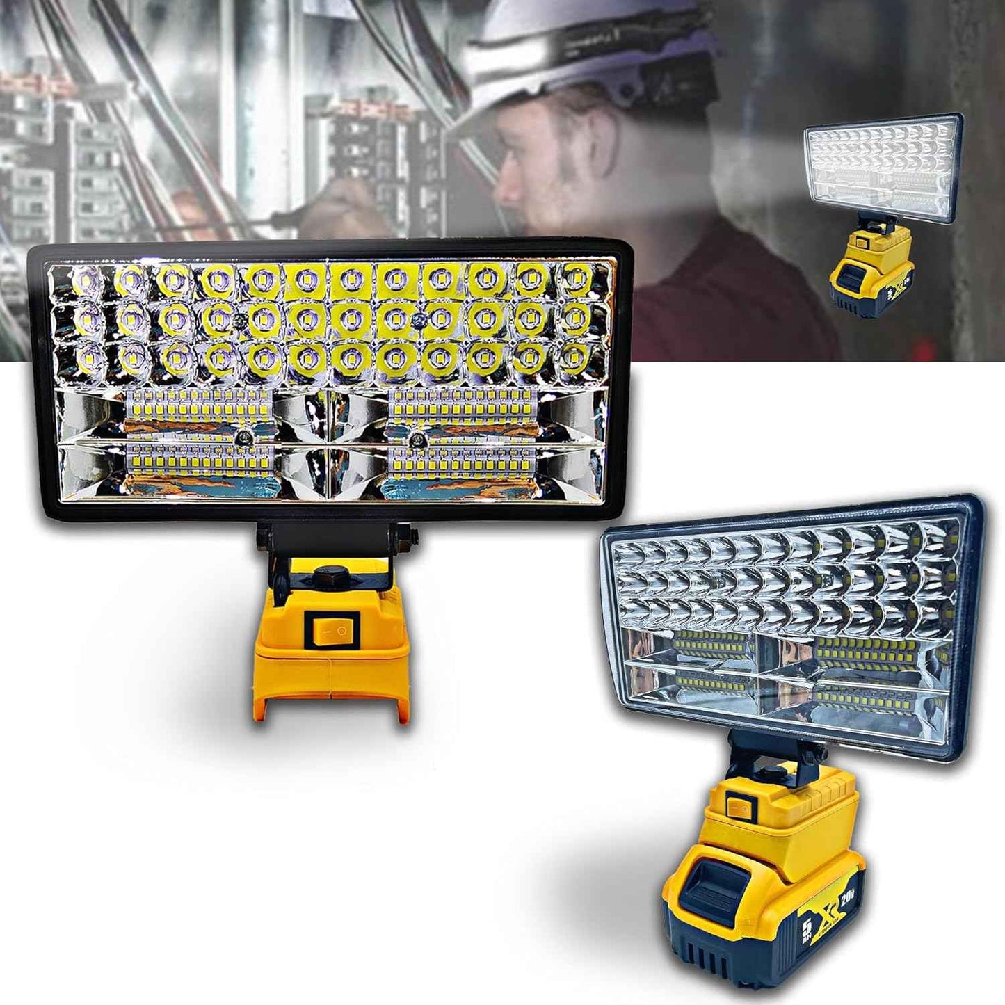 GlowCrafter Emergency LED Floodlight – Power Outage, Storm Backup & Blackout Safety Light for Dewalt 20V Battery