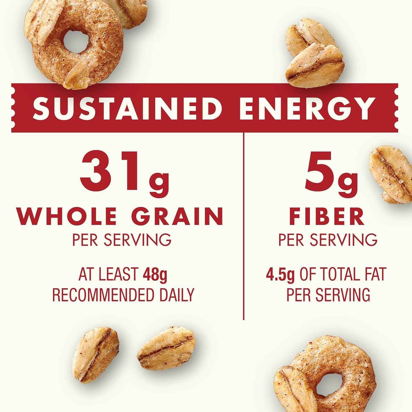 Cascadian Farm Organic Cinnamon Oat Clusters – High-Fiber Breakfast Cereal for Focused Workdays