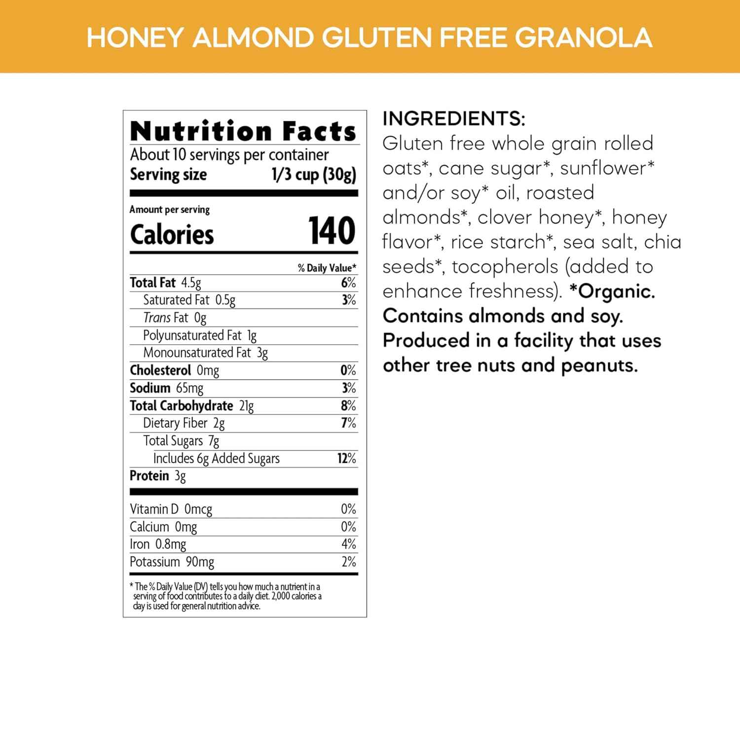 Nature's Path Organic Honey Almond Granola – Resealable Trail Snack for Hiking and Day Trips