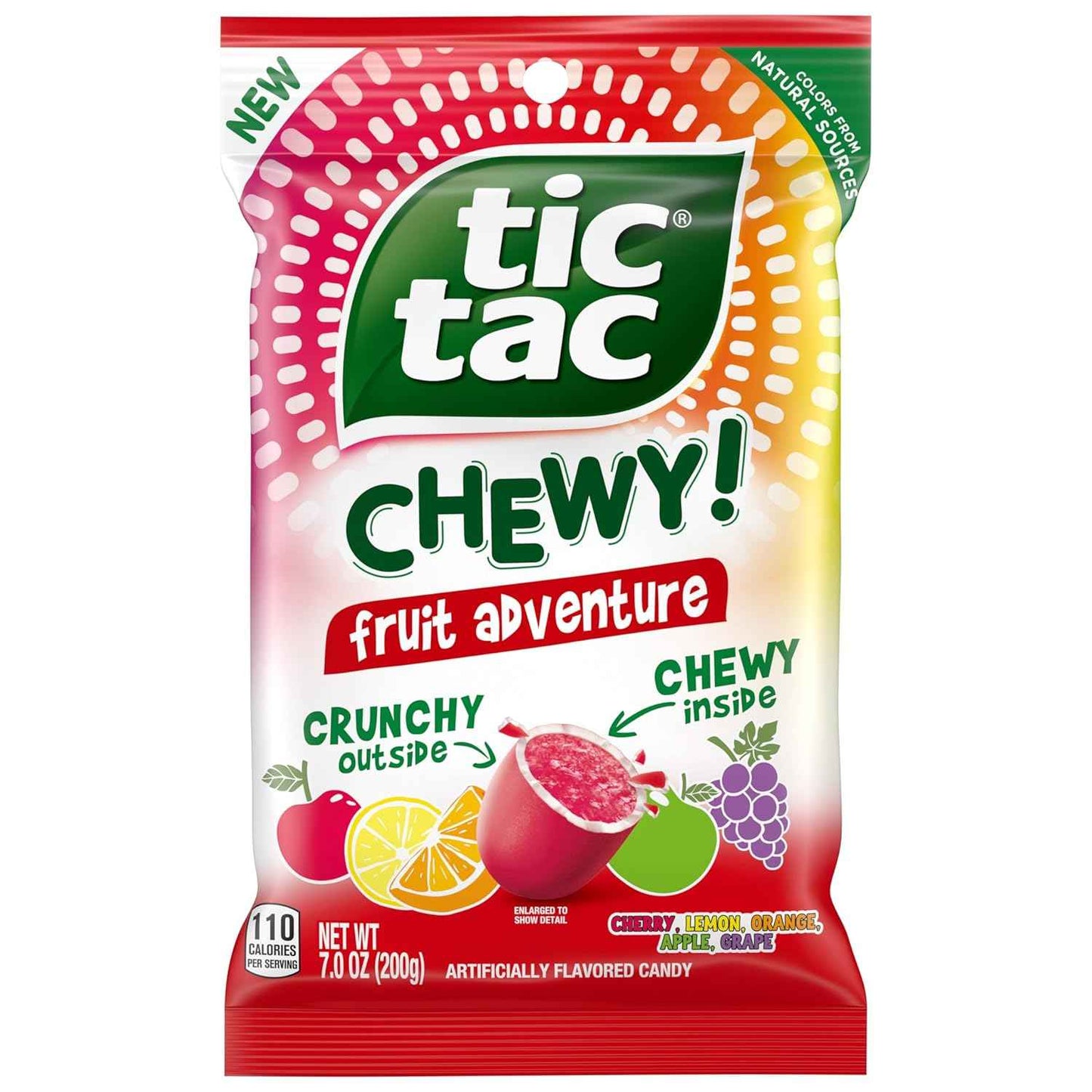 Tic Tac Chewy! Fruit Adventure Candy – Portion-Controlled Fruity Snack for Mindful Munching, 7 oz