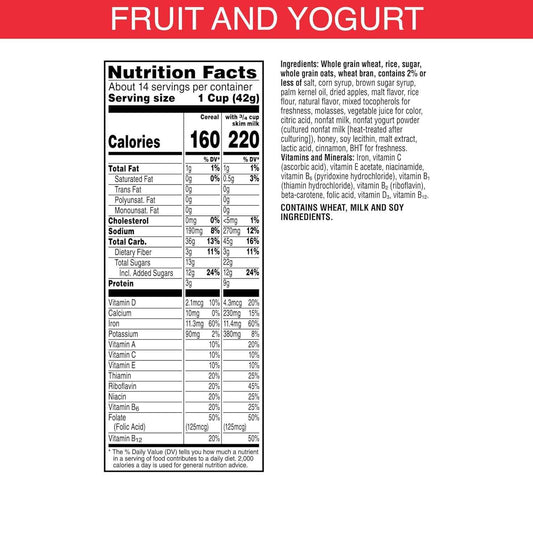 Kellogg's Special K Fruit and Yogurt Cereal – Family Breakfast Bowl Cereal for Shared Morning Meals, 22oz Giant Box