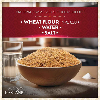 Eastanbul Pre-Baked Kataifi Dough – Simple Three-Ingredient Topping for Clean, Unfussy Dessert Recipes