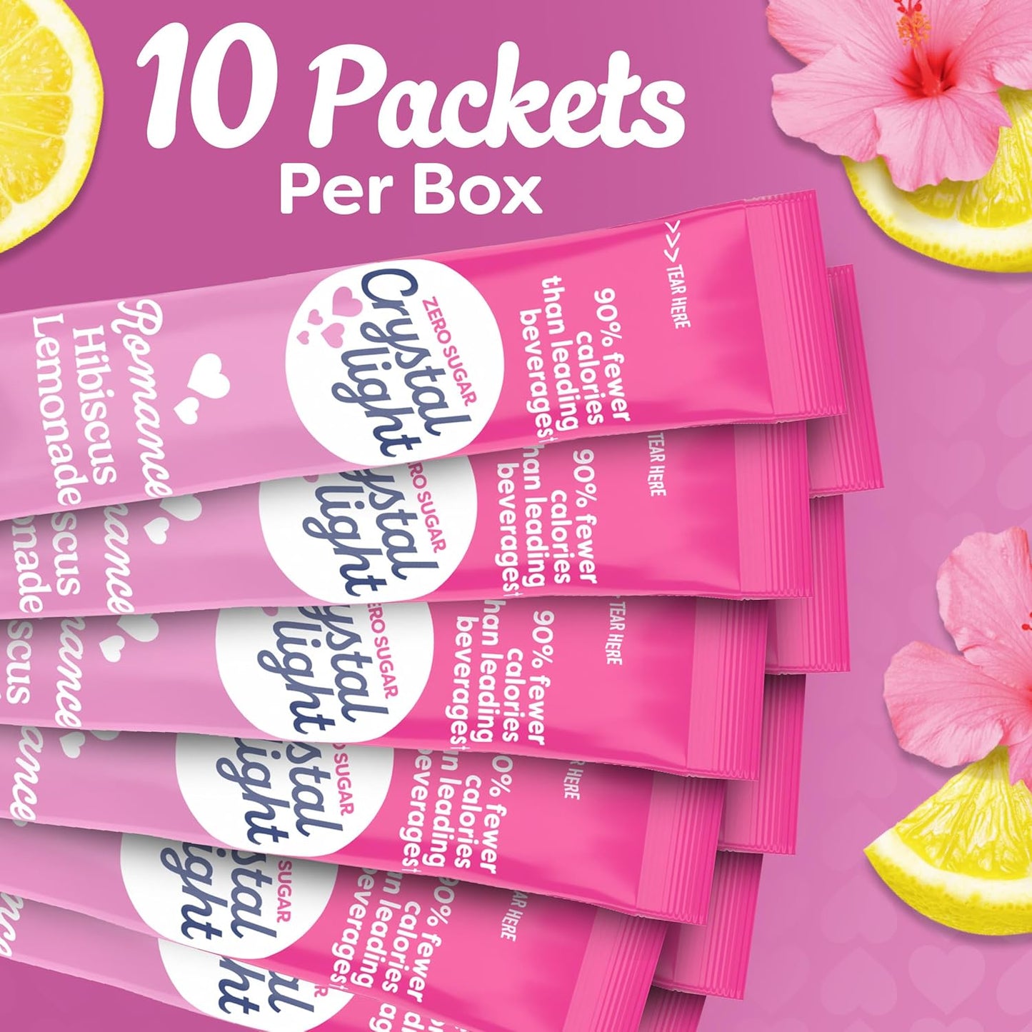 Crystal Light Hibiscus Lemonade Drink Mix – Thoughtful Birthday Gift for Book Loving Women, 10 Pre-Portioned Packets