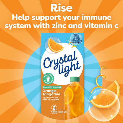 Crystal Light Immunity Support Powdered Drink Mix – Mindful Hydration Habit for the Kitchen Counter, Probiotic-Infused Orange Tangerine Wellness Boost
