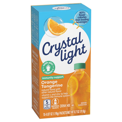 Crystal Light Immunity Support Powdered Drink Mix – Mindful Hydration Habit for the Kitchen Counter, Probiotic-Infused Orange Tangerine Wellness Boost