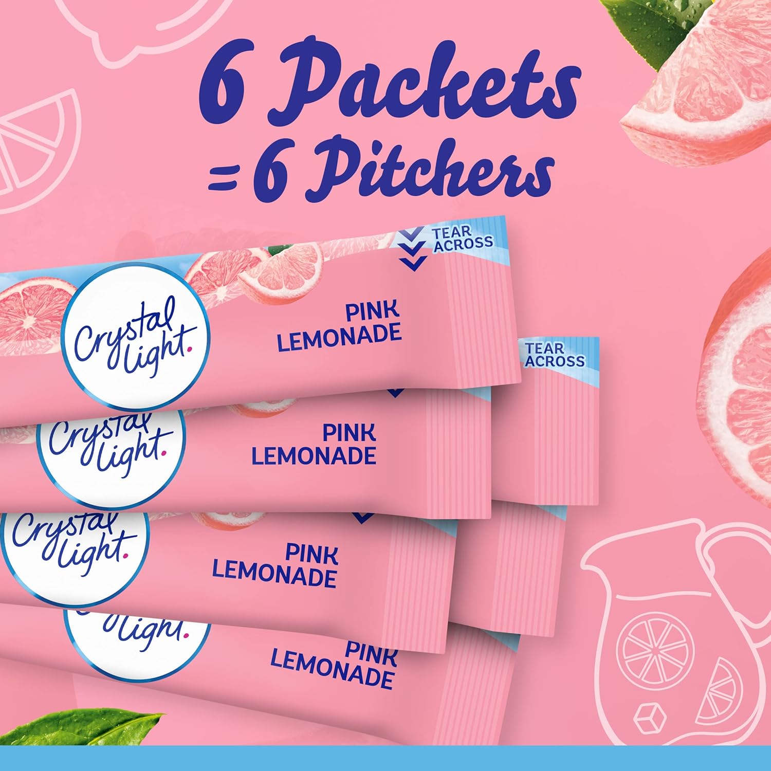 Crystal Light Pink Lemonade Sugar-Free Mix – Office Desk Drink Alternative to Soda for Workday Focus